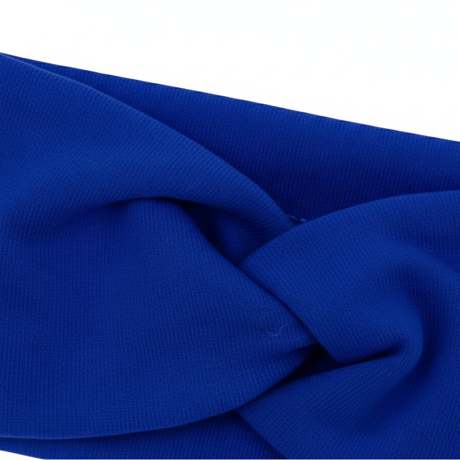 Faixinha de Cabelo Bebê - Algodão Premium Stretch Liso | Azul Royal