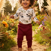 Calça Bebê/ Infantil Unissex Com Bolso Canguru - Algodão Premium Stretch Liso | Merlot