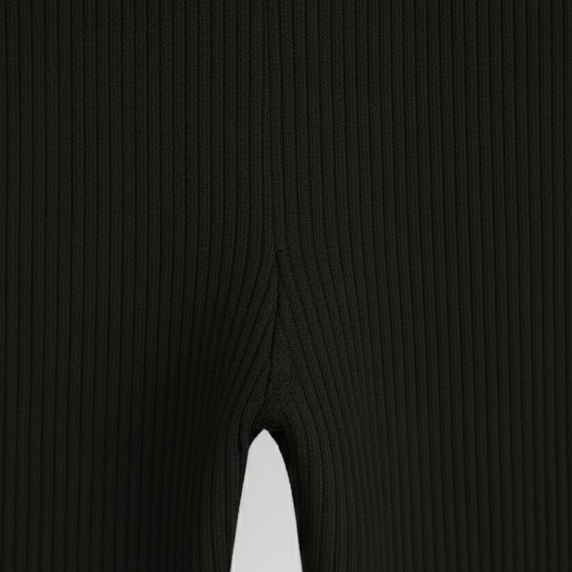 Legging Bebê e Infantil Menina – Algodão Canelado Premium Liso | Preto Clássico Minimalista