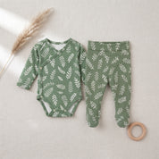 Conjunto Body Kimono + Calça com Pezinho – Recém-Nascido à 3 Meses | Oliveiras da Sorte