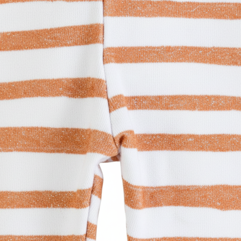 Calça Recém-Nascido com Pezinho Unissex – Algodão Premium Estampa Exclusiva | Listras Amarelas