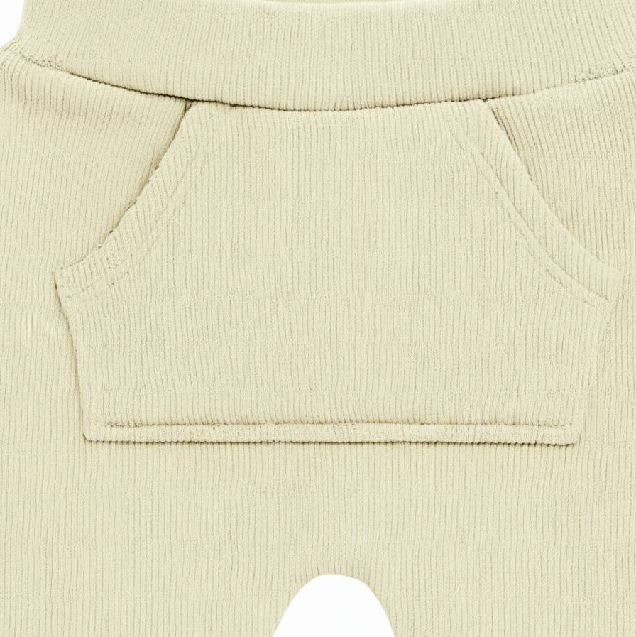 Calça Bebê e Infantil Bolsão Canguru Unissex – Canelado Premium Liso | Off White