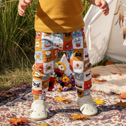 Calça Bebê/Infantil com Bolsão Unissex – Malha Algodão Estampada | Plaid Colorido