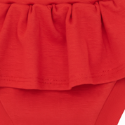 Saia com Short Infantil Menina – Algodão Premium Liso | Vermelho