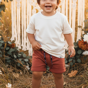Bermuda Bebê/Infantil Menino – Algodão Premium Liso | Terracota