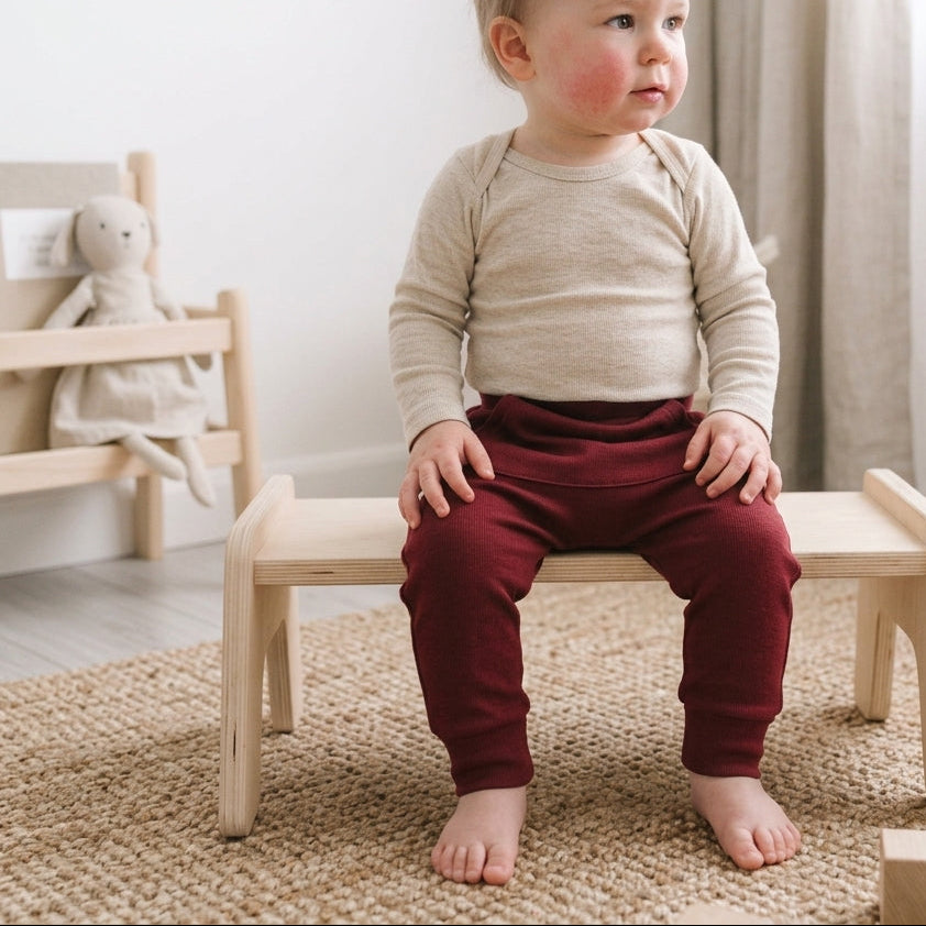 Calça Bolsão Canguru - Algodão Stretch | Merlot