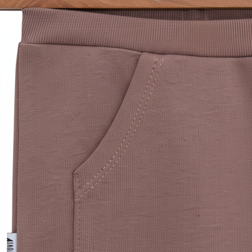Calça Bebê e Infantil Unissex Com Bolso Canguru - Algodão Premium Liso | Caqui