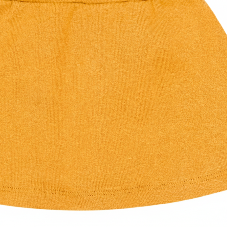 Saia com Short Infantil Menina – Algodão Premium Liso | Amarelo