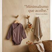 Kit: Body Kimono + Calça de Pezinho - Recém-Nascido à 3 Meses - Algodão Premium | Havanae Marrom