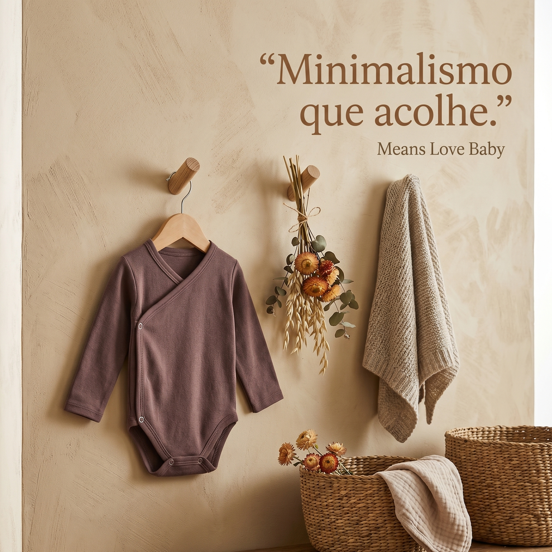 Kit: Body Kimono + Calça de Pezinho - Recém-Nascido à 3 Meses - Algodão Premium | Havanae Marrom