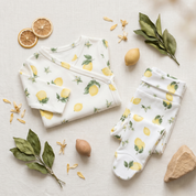 Kit Body Kimono + Calça com Pezinho Recém-Nascido a 3 Meses - Cotton Adapt | Lemons