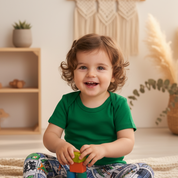 Body Bebê/Infantil Manga Curta Unissex - Algodão Stretch Liso | Verde Bandeira