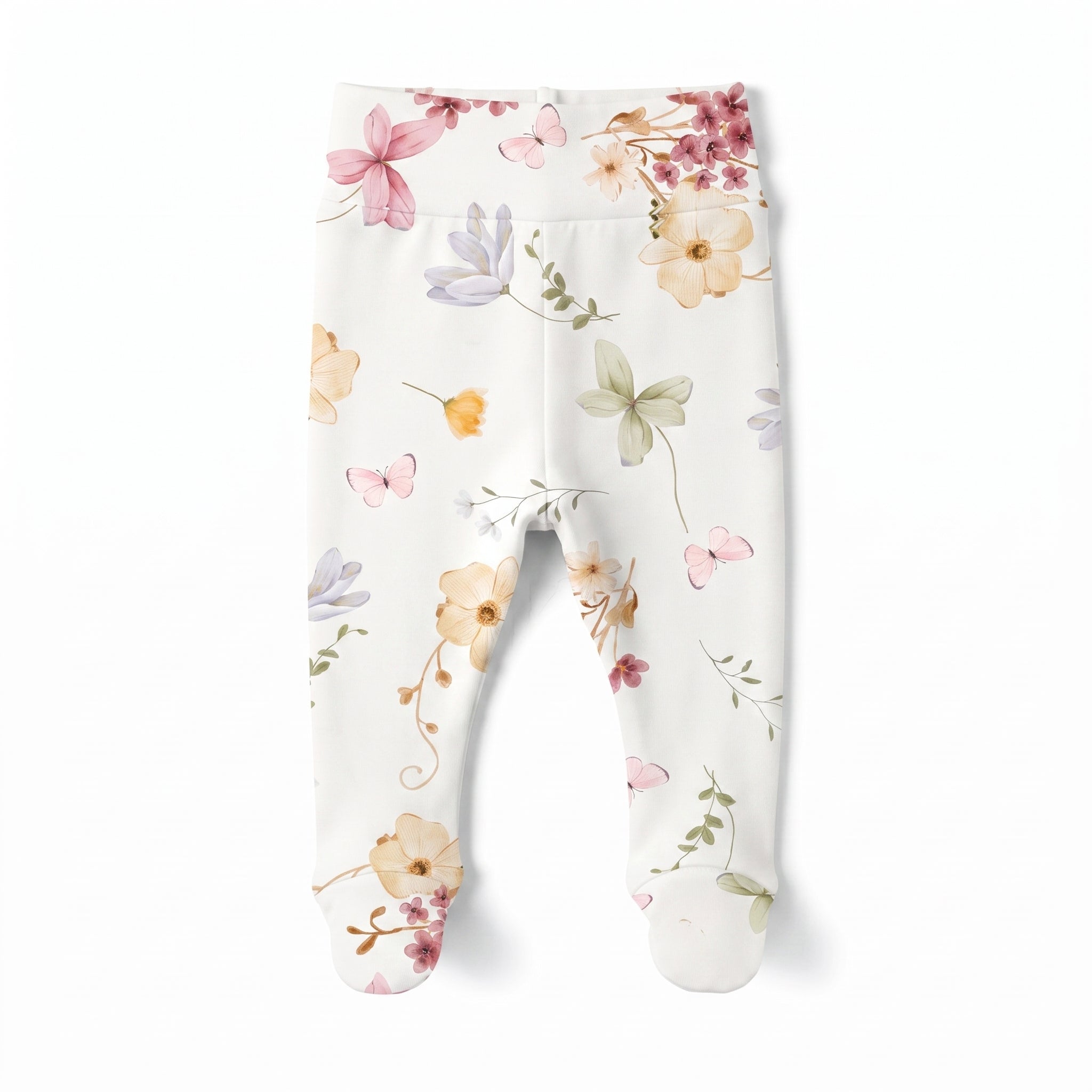 Calça Recém-Nascido à 3 meses com Pezinho – Cotton Adapt | Flores do Campo