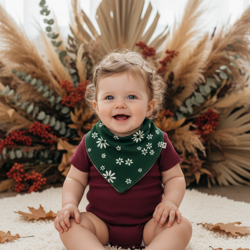 Bandana Babador Bebê Menina –  Algodão Premium Estampa Exclusiva |  Daisy