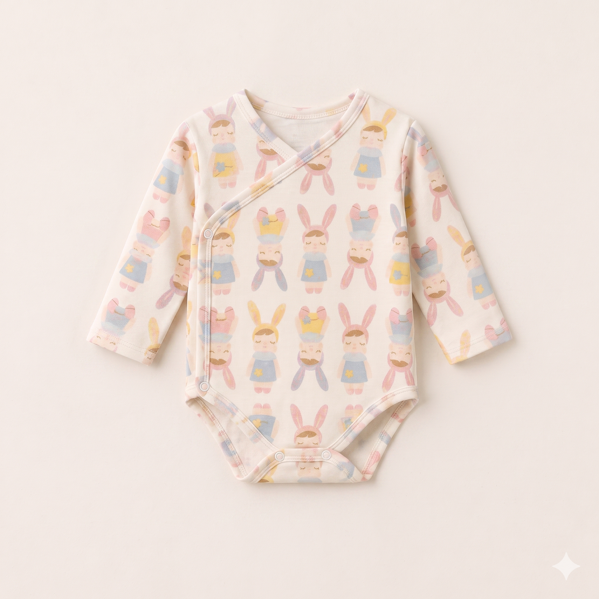 Kit: Body Kimono + Calça de Pezinho - Recém-Nascido à 3 Meses - Malha Algodão | Angela Doll