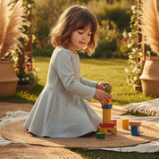 Vestido de Inverno Infantil - Algodão Canelado Premium Liso | Cinza Mescla
