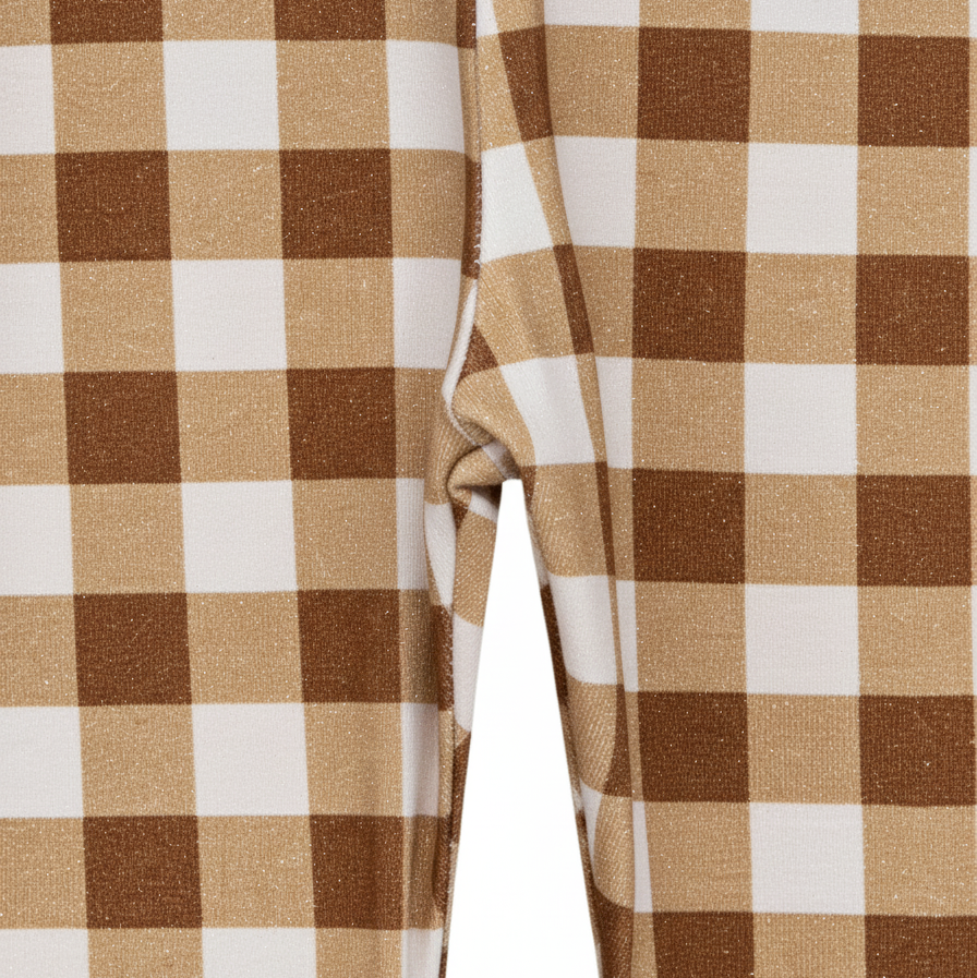 Legging Bebê/Infantil Menina – Tecido Cotton Premium Estampa Exclusiva | Vichy Marrom Clássico