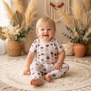 Body Bebê/Infantil Manga Curta Unissex - Algodão Premium Estampada Exclusiva | Abacaxi Boho