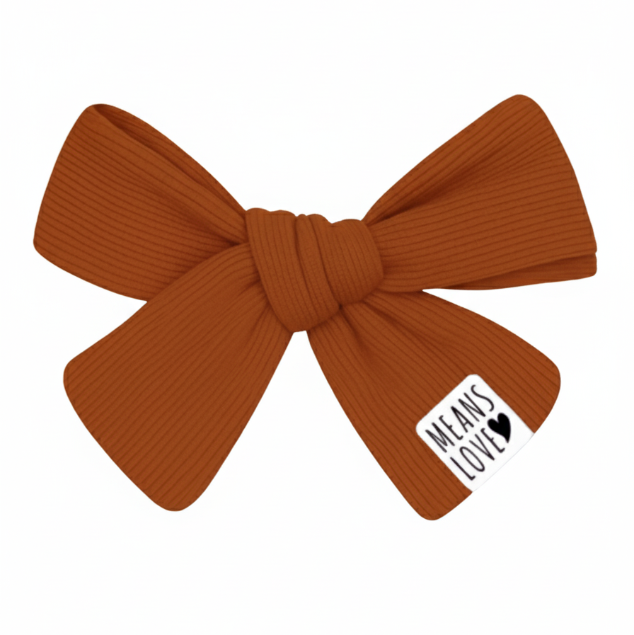 Presilha de Cabelo Infantil – Algodão Premium Canelado Liso | Caramelo