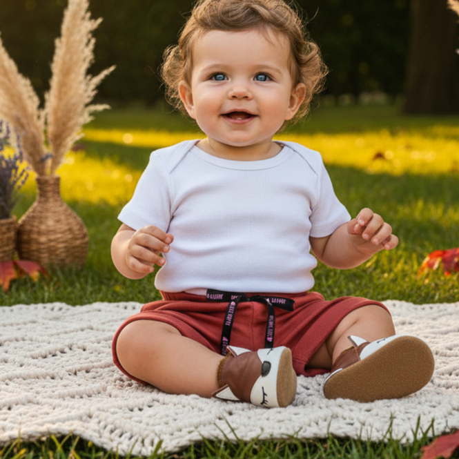 Bermuda Bebê/Infantil Menino – Algodão Premium Liso | Terracota