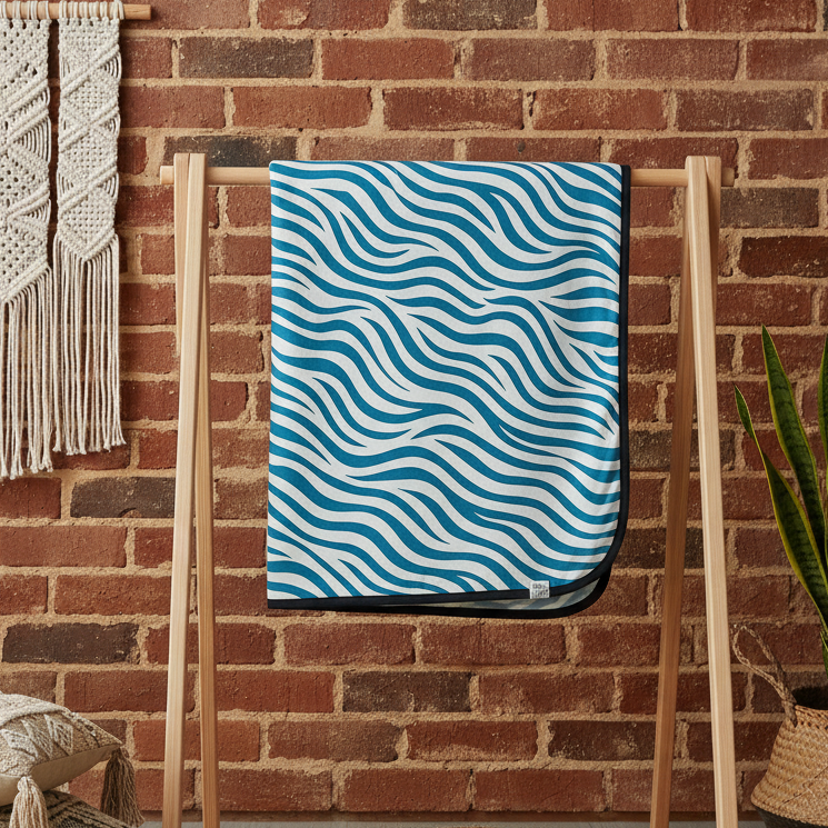 Cueiro/Mantinha Bebê Unissex - Dupla Face Forrado e Estampa Exclusiva | Verde Zebra