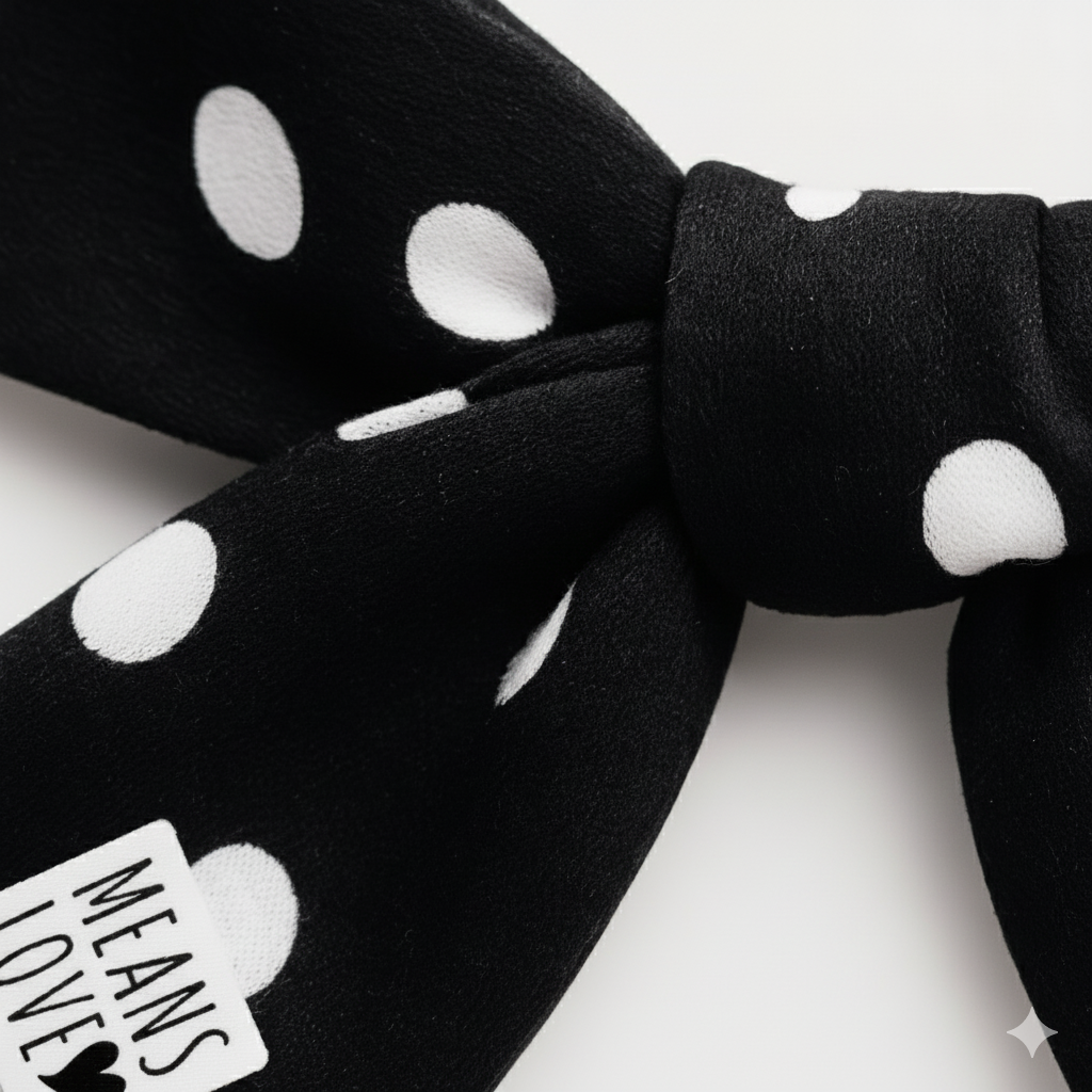Par de Presilhas de Cabelo Infantil - Algodão Premium Estampa Exclusiva | Poá Clássico Preto
