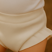 Short Bebê e Infantil Plissado Menina – Malha Algodão Liso | Off white