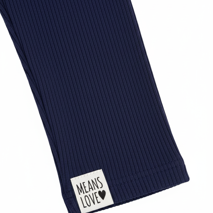 Legging Bebê e Infantil Menina – Canelado Algodão Premium Liso | Azul Marinho