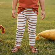 Legging Bebê/Infantil Menina - Algodão Premium Estampa Exclusiva | Listras Amarelas