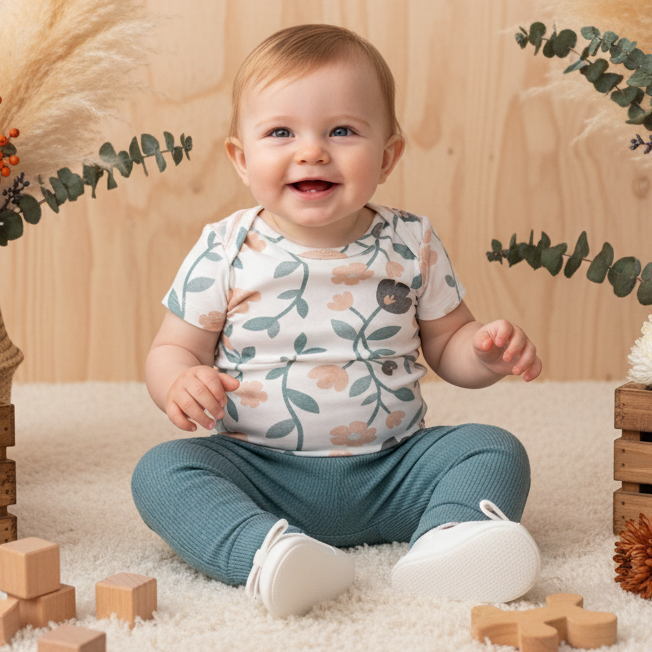 Legging Bebê e Infantil Menina – Canelado Algodão Premium Liso | Marinho Mescla