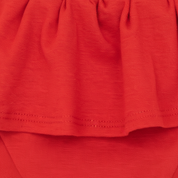 Saia com Short Infantil Menina – Algodão Premium Liso | Vermelho