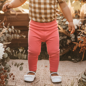 Legging Bebê Menina – Algodão Stretch Liso | Coral