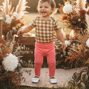 Legging Bebê Menina – Algodão Stretch Liso | Coral