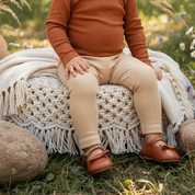 Legging Bebê e Infantil Menina – Algodão Canelado Premium Liso | Areia