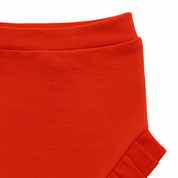 Short Bebê e Infantil Plissado Menina – Malha Algodão Liso| Tomate