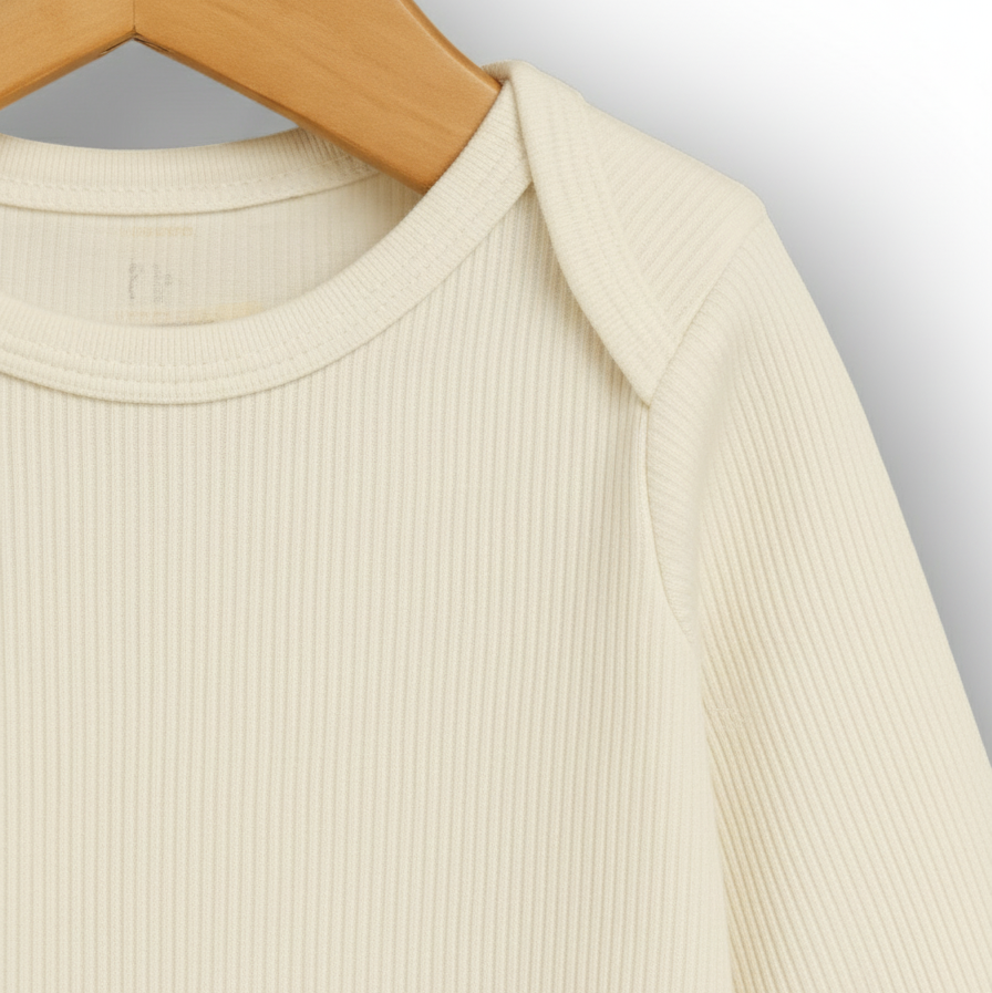 Body Bebê e Infantil Unissex Manga Longa – Canelado Premium Liso | Branco