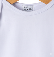 Body Bebê/Infantil Manga Curta Unissex - Algodão Premium Liso | Branco Puro