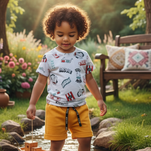 Infantil Menino – Algodão Premium Liso | Amarela