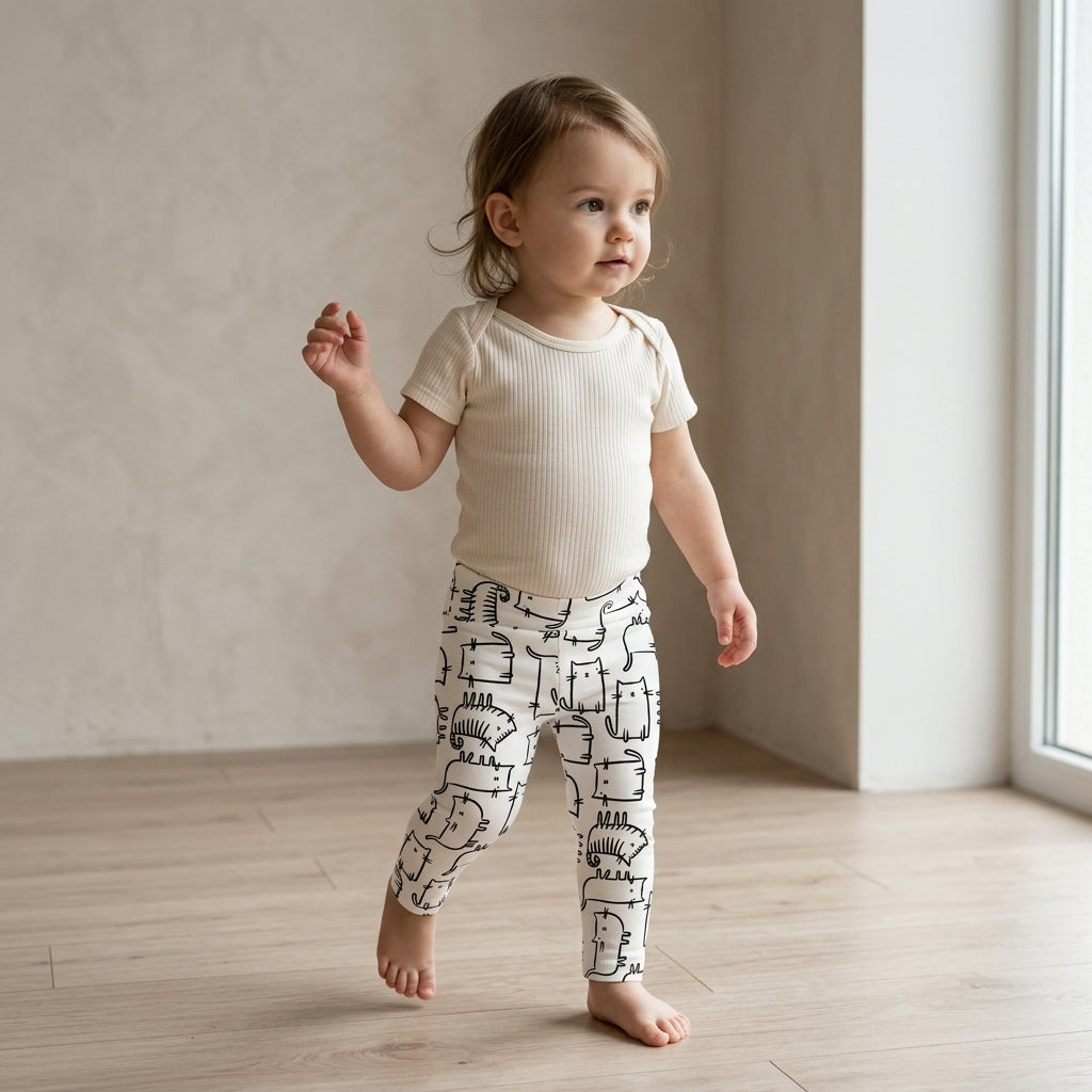 Legging - Malha Algodão | Gatinhos Minimalistas
