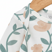 Body Bebê e Infantil Menina – Manga Longa – Cotton Premium Estampa Exclusiva | Floral Vintage Tons de Azul