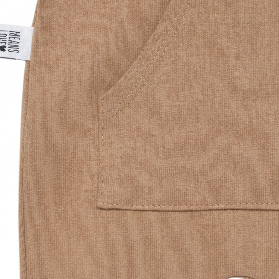 Calça Bebê e Infantil Unissex Com Bolso Canguru - Algodão Premium Liso | Bege Clássico