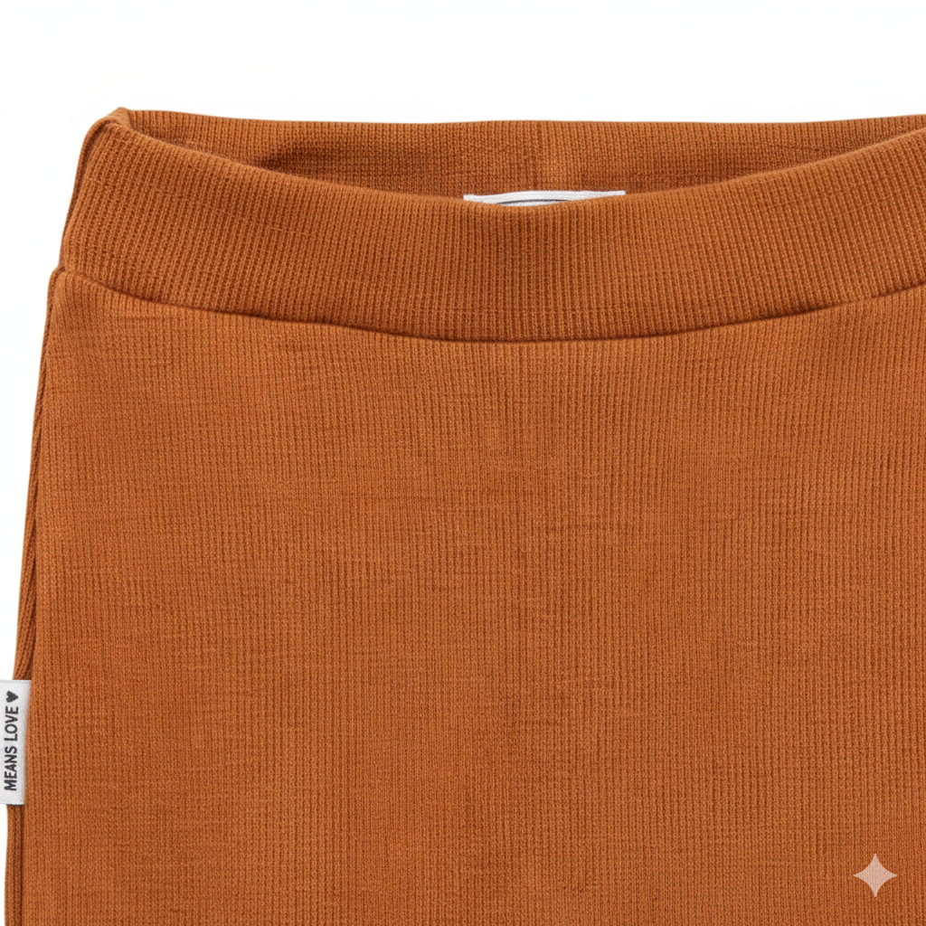 Calça Bebê e Infantil Unissex – Algodão Canelado Premium Liso | Caramelo