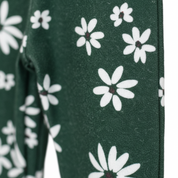 Kit: Body Kimono Algodão Premium Liso Branco + Calça de Pezinho Algodão Premium Estampa Exclusiva Daisy | Recém-Nascido à 3 Meses