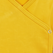 Body Kimono Bebê Recém-Nascido à 3 Meses Unissex - Algodão Premium Liso | Amarelo Vibrante