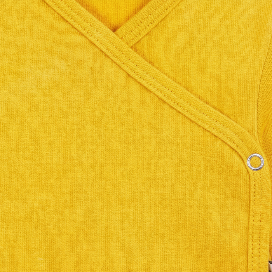 Body Kimono Bebê Recém-Nascido à 3 Meses Unissex - Algodão Premium Liso | Amarelo Vibrante