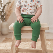 Calça Bolsão Canguru- Algodão Stretch | Verde Bandeira