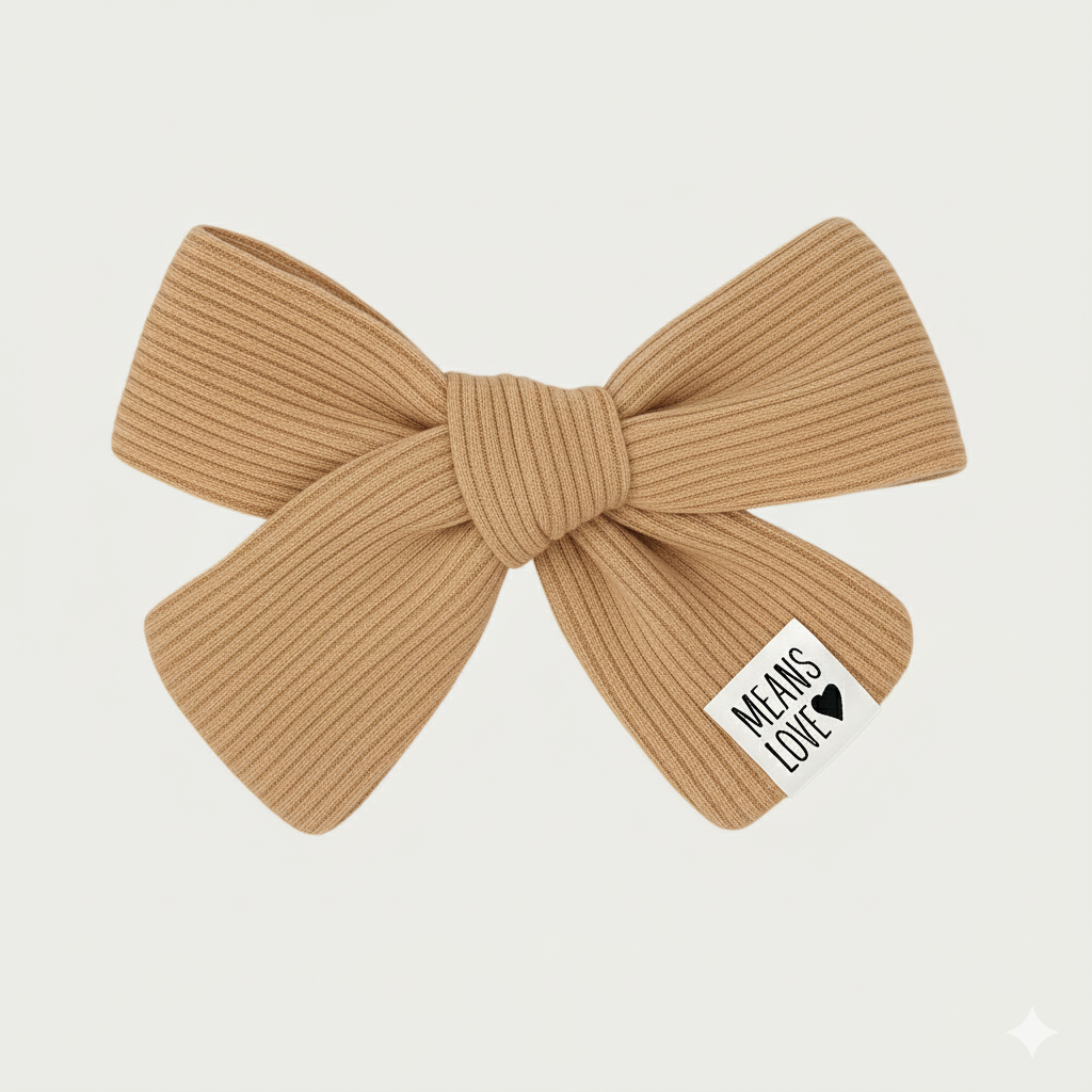 Presilha de Cabelo Infantil – Algodão Premium Canelado | Marrom Claro