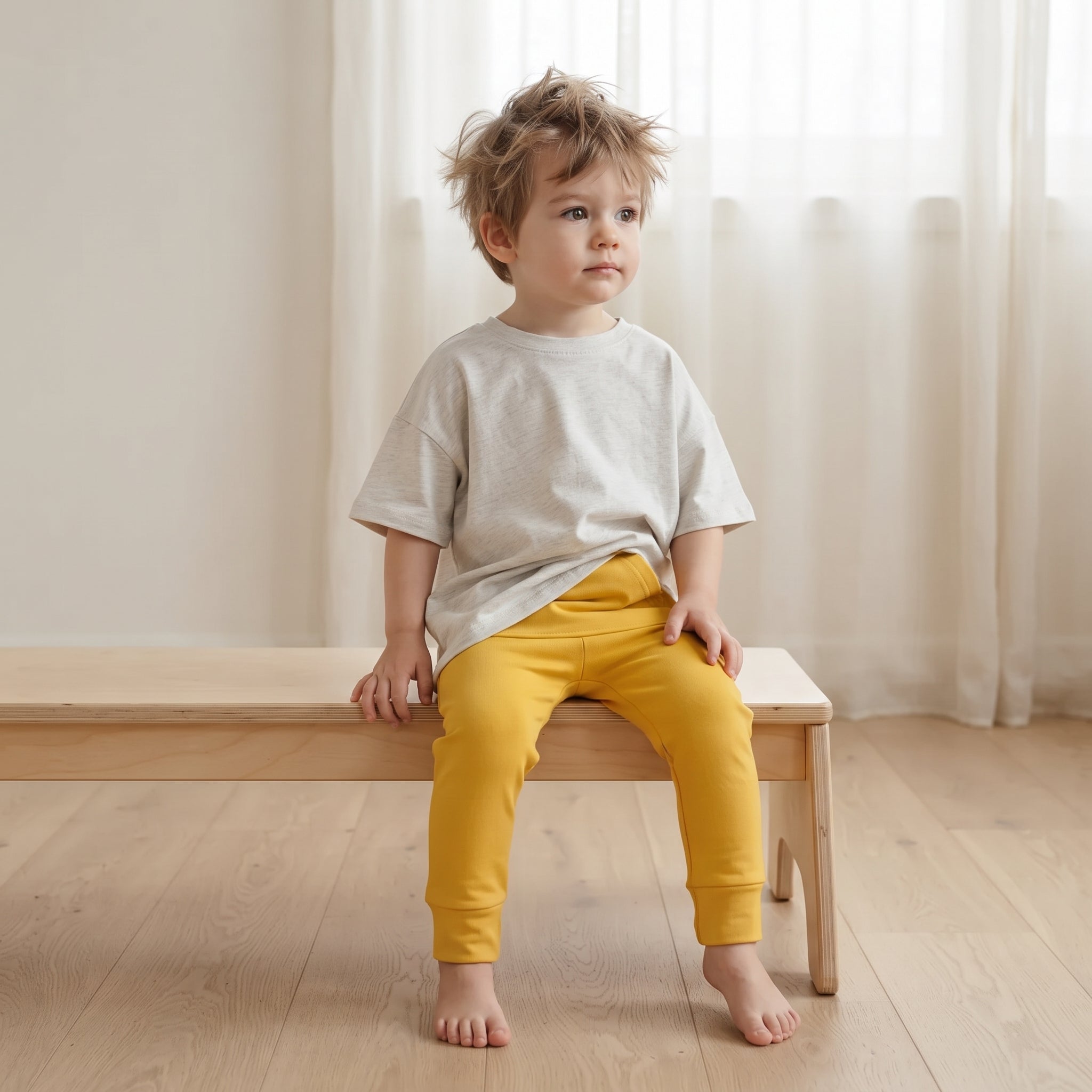 Calça Bolsão Canguru - Algodão Premium | Amarela
