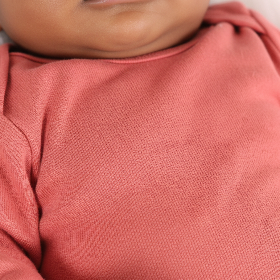 Body Bebê/Infantil Manga Longa Unissex - Algodão Premium Liso | Terracota