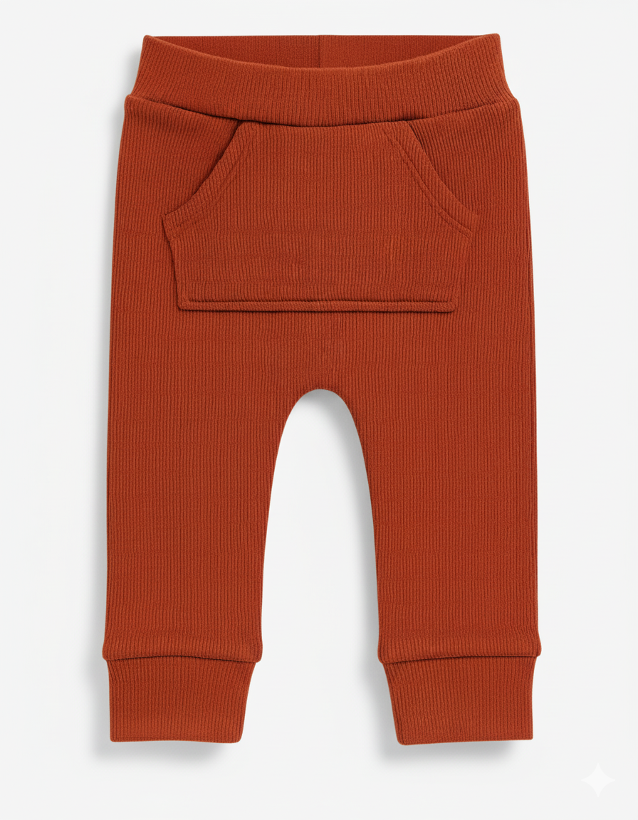 Calça Bebê e Infantil Bolsão Canguru Unissex – Canelado Premium Liso | Telha